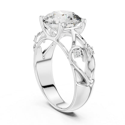 18K Yellow Gold Round Lab-Grown Diamond Bridal Ring for Women – Pure Carat