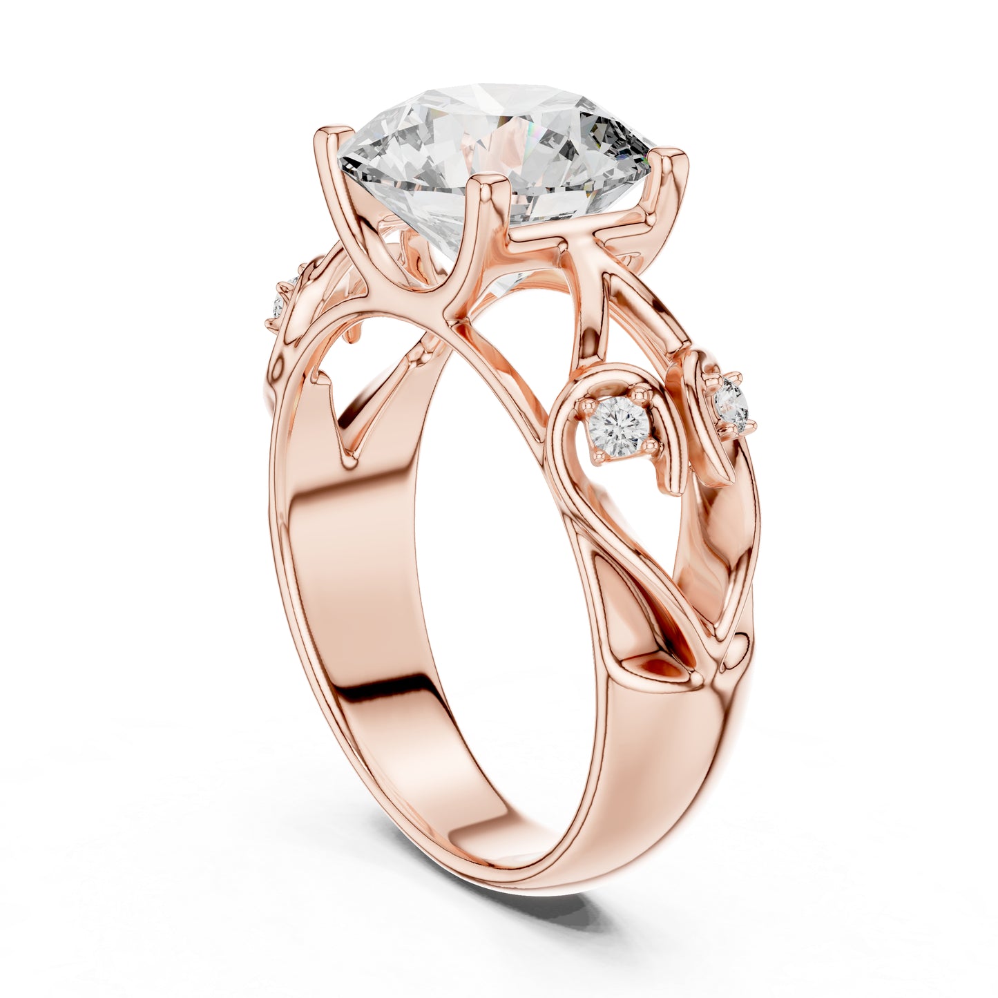 18K Yellow Gold Round Lab-Grown Diamond Bridal Ring for Women – Pure Carat