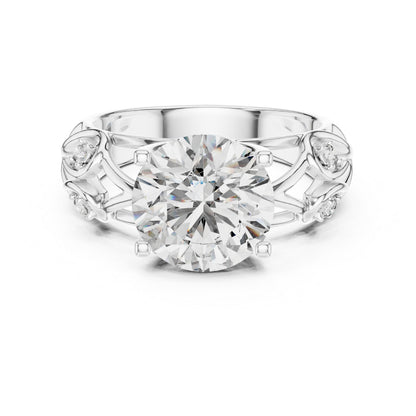 18K Yellow Gold Round Lab-Grown Diamond Bridal Ring for Women – Pure Carat