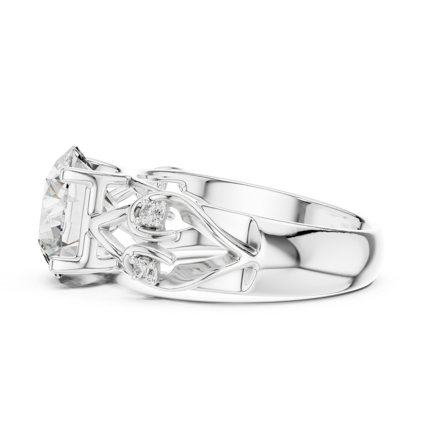18K Yellow Gold Round Lab-Grown Diamond Bridal Ring for Women – Pure Carat
