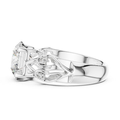 18K Yellow Gold Round Lab-Grown Diamond Bridal Ring for Women – Pure Carat