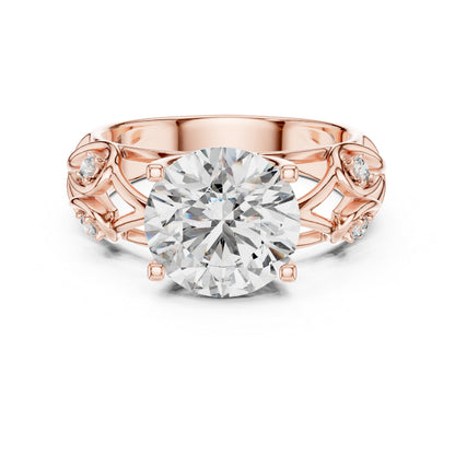 18K Yellow Gold Round Lab-Grown Diamond Bridal Ring for Women – Pure Carat