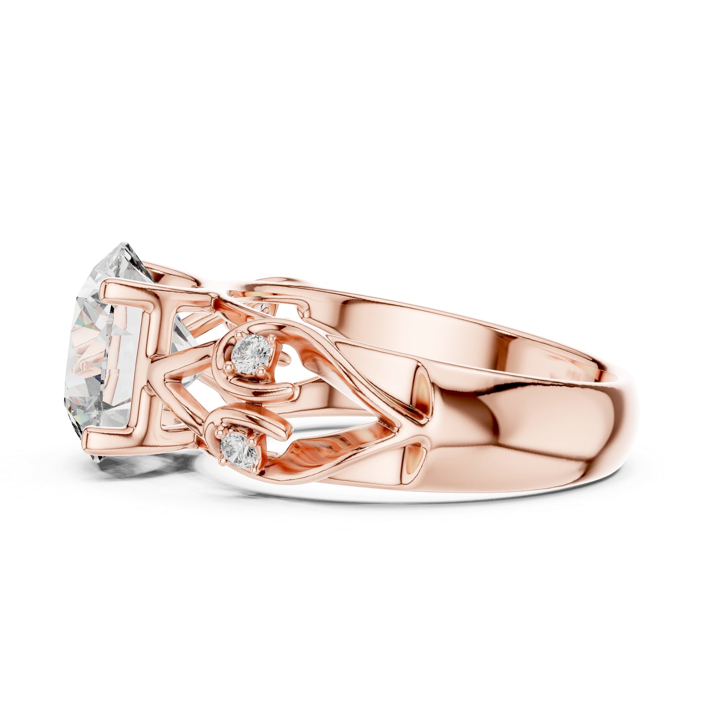 18K Yellow Gold Round Lab-Grown Diamond Bridal Ring for Women – Pure Carat