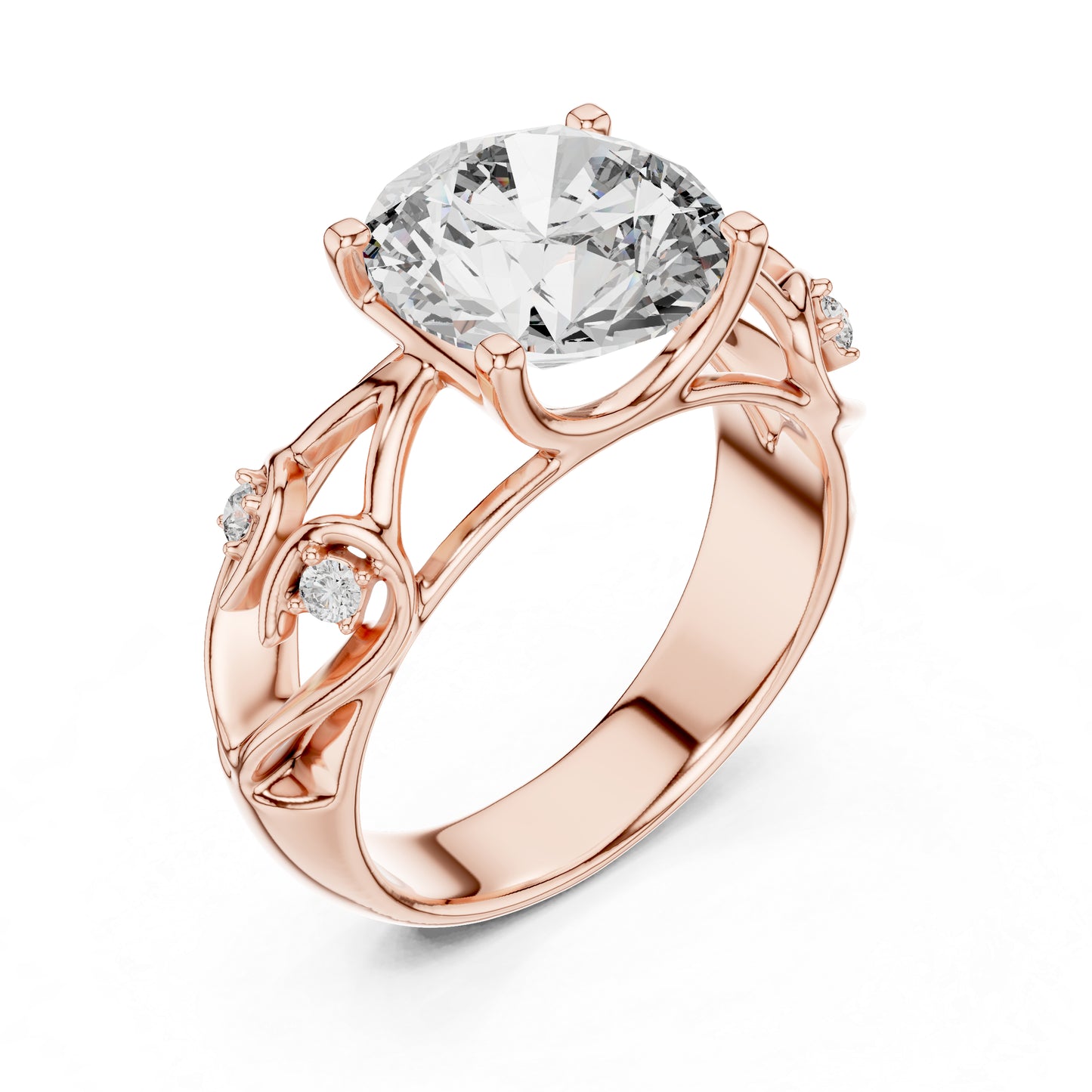 18K Yellow Gold Round Lab-Grown Diamond Bridal Ring for Women – Pure Carat