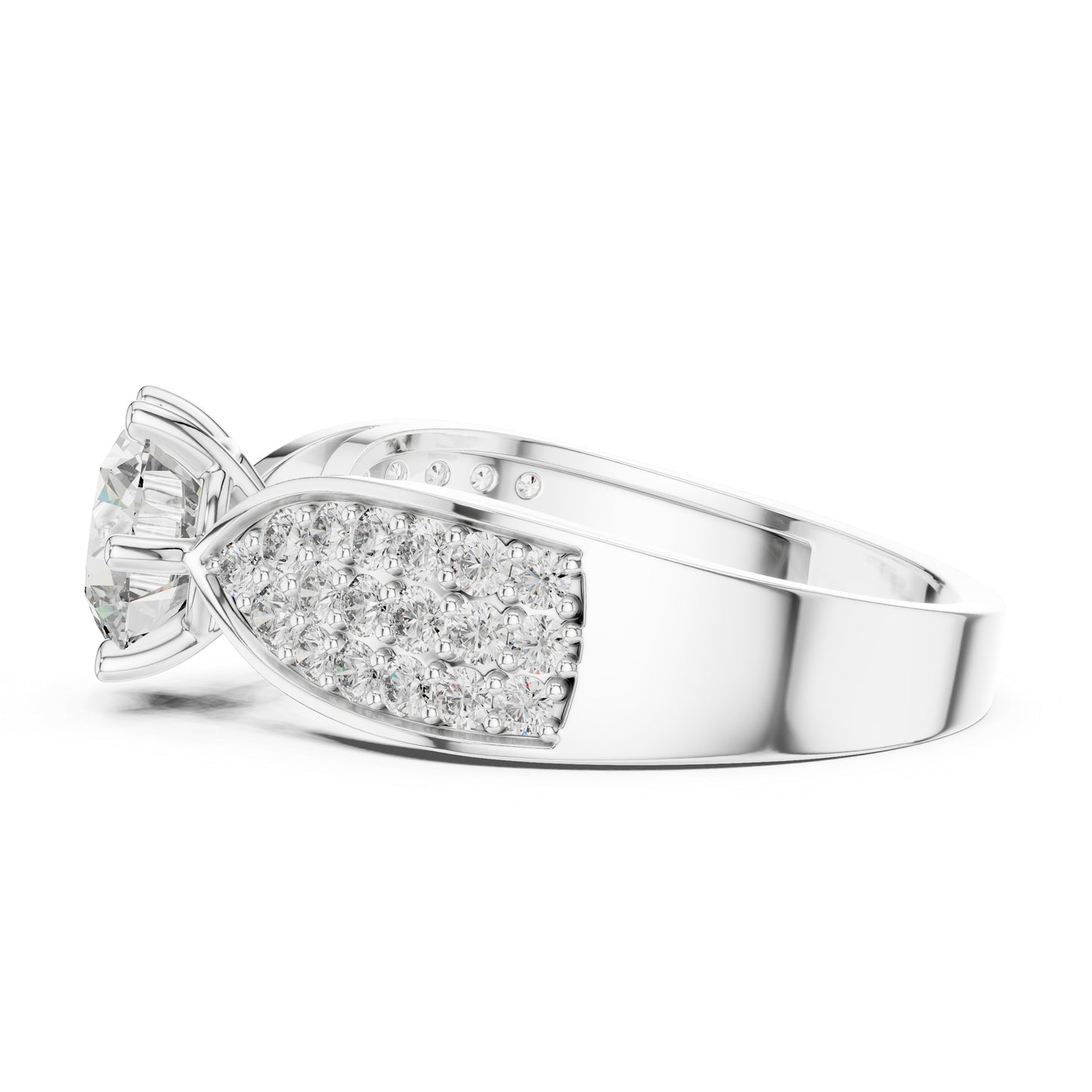 Round Lab-Grown Diamond Ring in 14K White Gold – Pure Carat