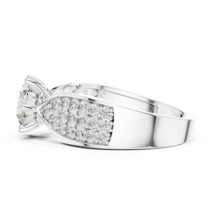 Round Lab-Grown Diamond Ring in 14K White Gold – Pure Carat