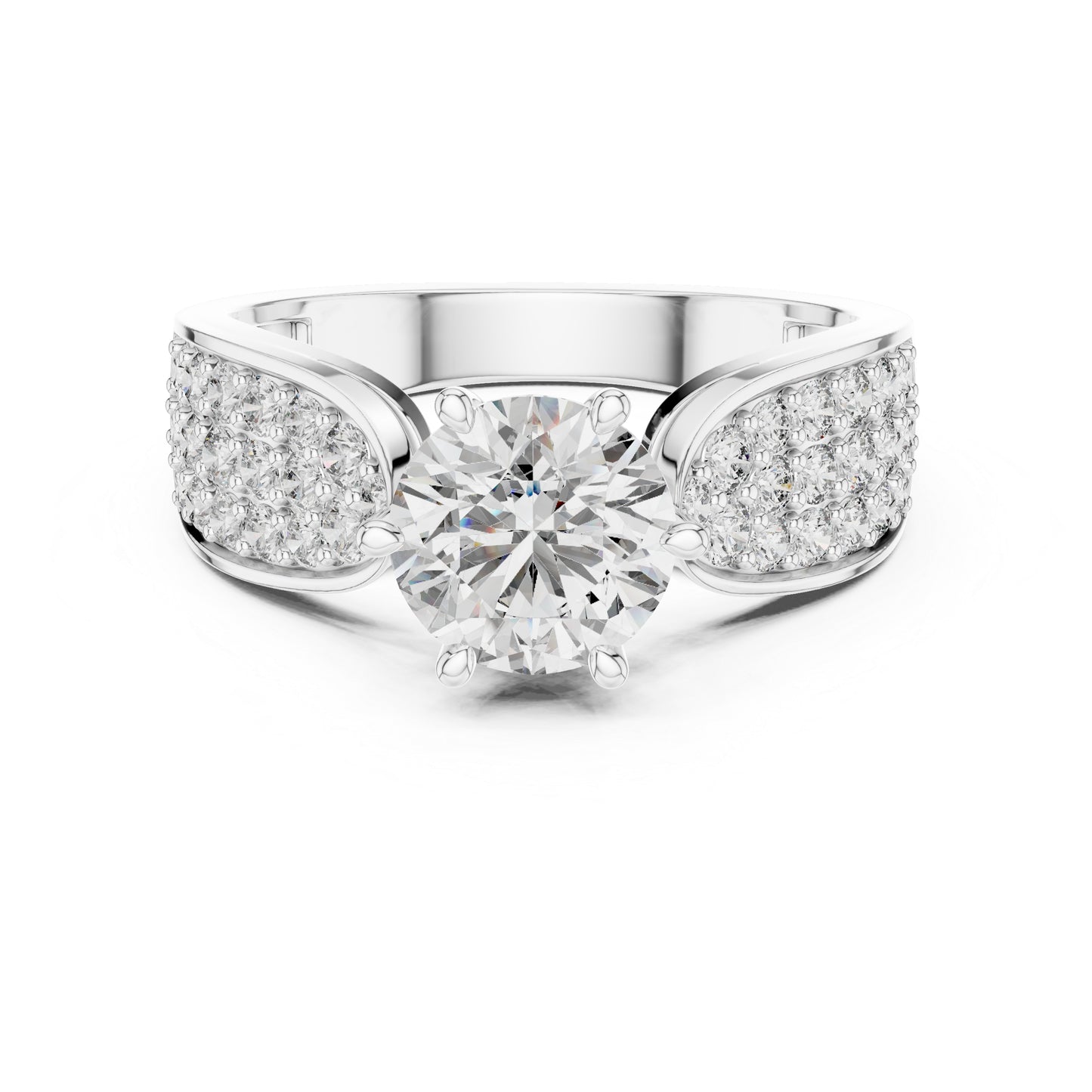 Round Lab-Grown Diamond Ring in 14K White Gold – Pure Carat