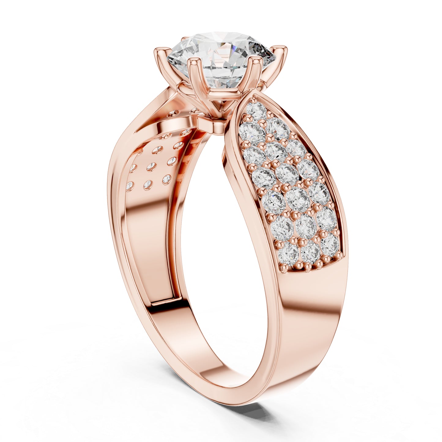 Round Lab-Grown Diamond Ring in 14K White Gold – Pure Carat