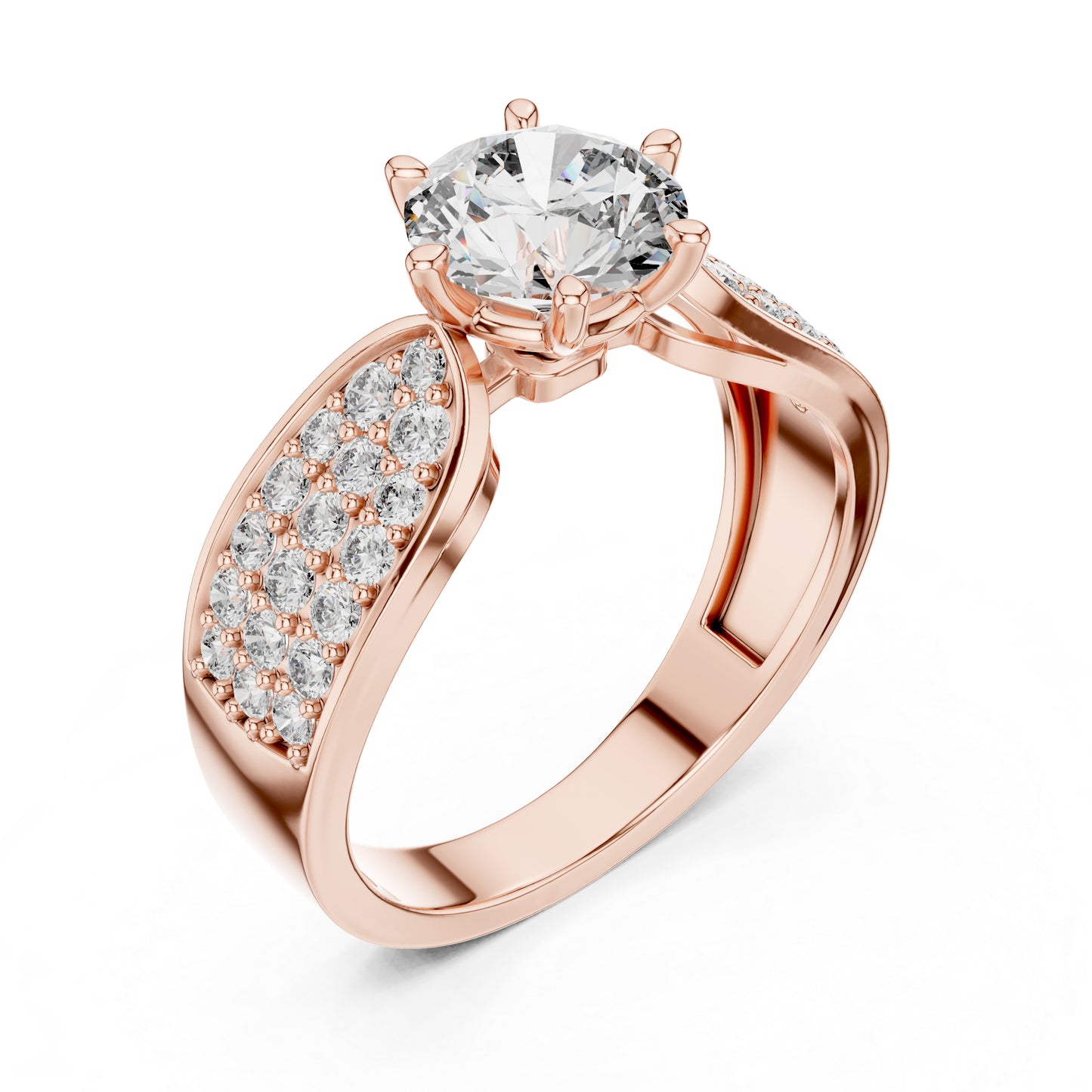 Round Lab-Grown Diamond Ring in 14K White Gold – Pure Carat