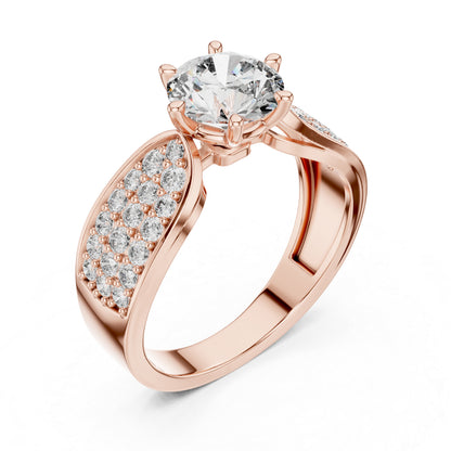Round Lab-Grown Diamond Ring in 14K White Gold – Pure Carat