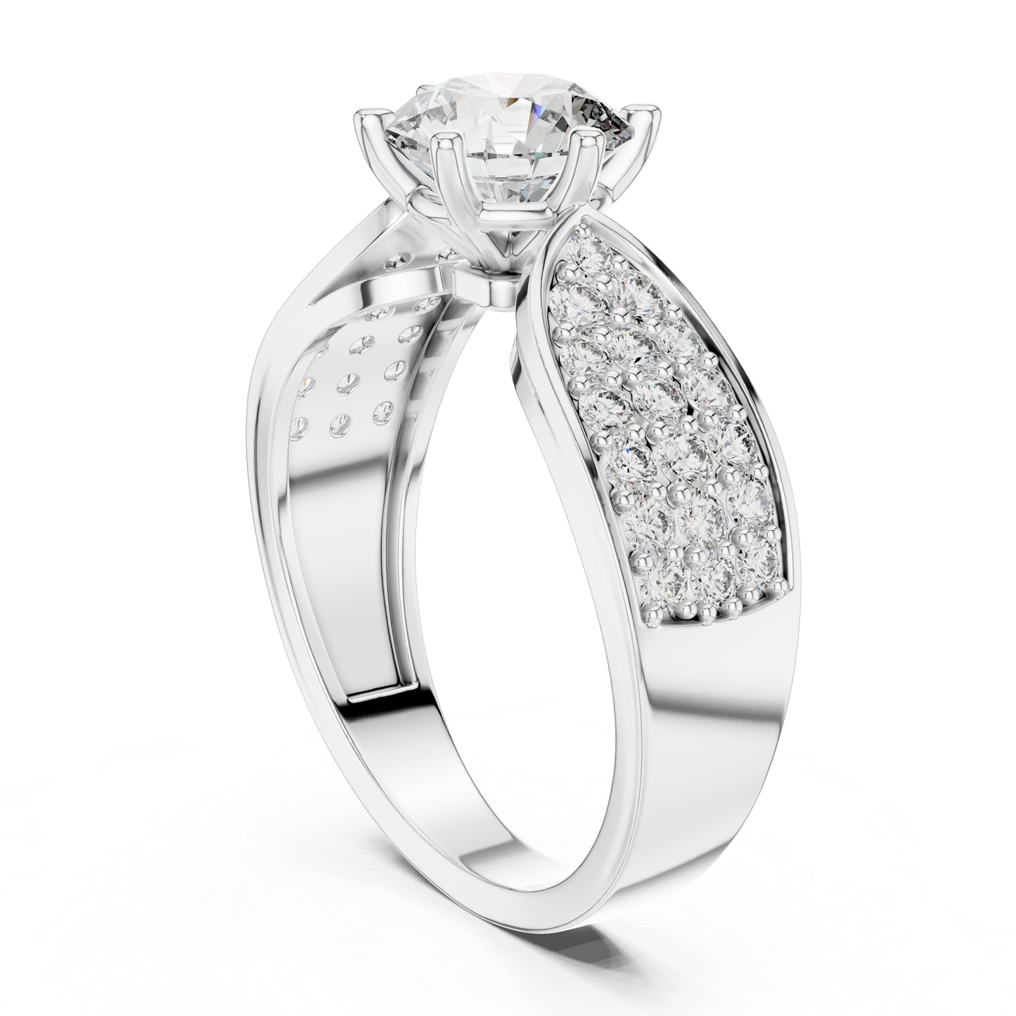 Round Lab-Grown Diamond Ring in 14K White Gold – Pure Carat