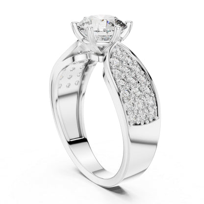 Round Lab-Grown Diamond Ring in 14K White Gold – Pure Carat