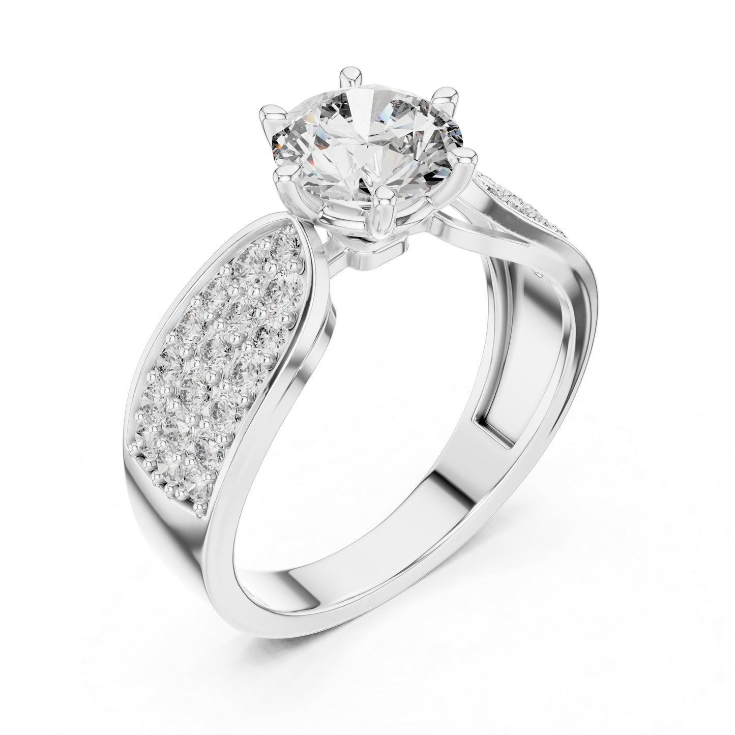 Round Lab-Grown Diamond Ring in 14K White Gold – Pure Carat