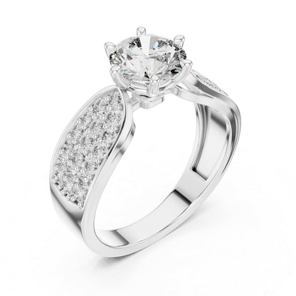 Round Lab-Grown Diamond Ring in 14K White Gold – Pure Carat