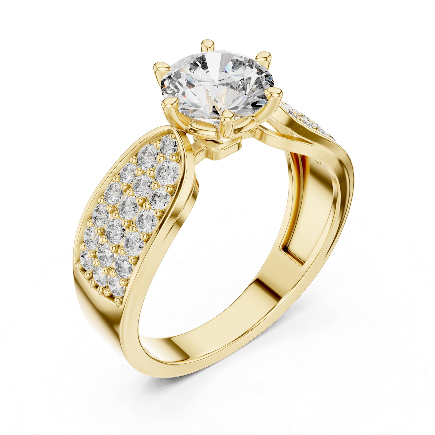 Round Lab-Grown Diamond Ring in 14K White Gold – Pure Carat