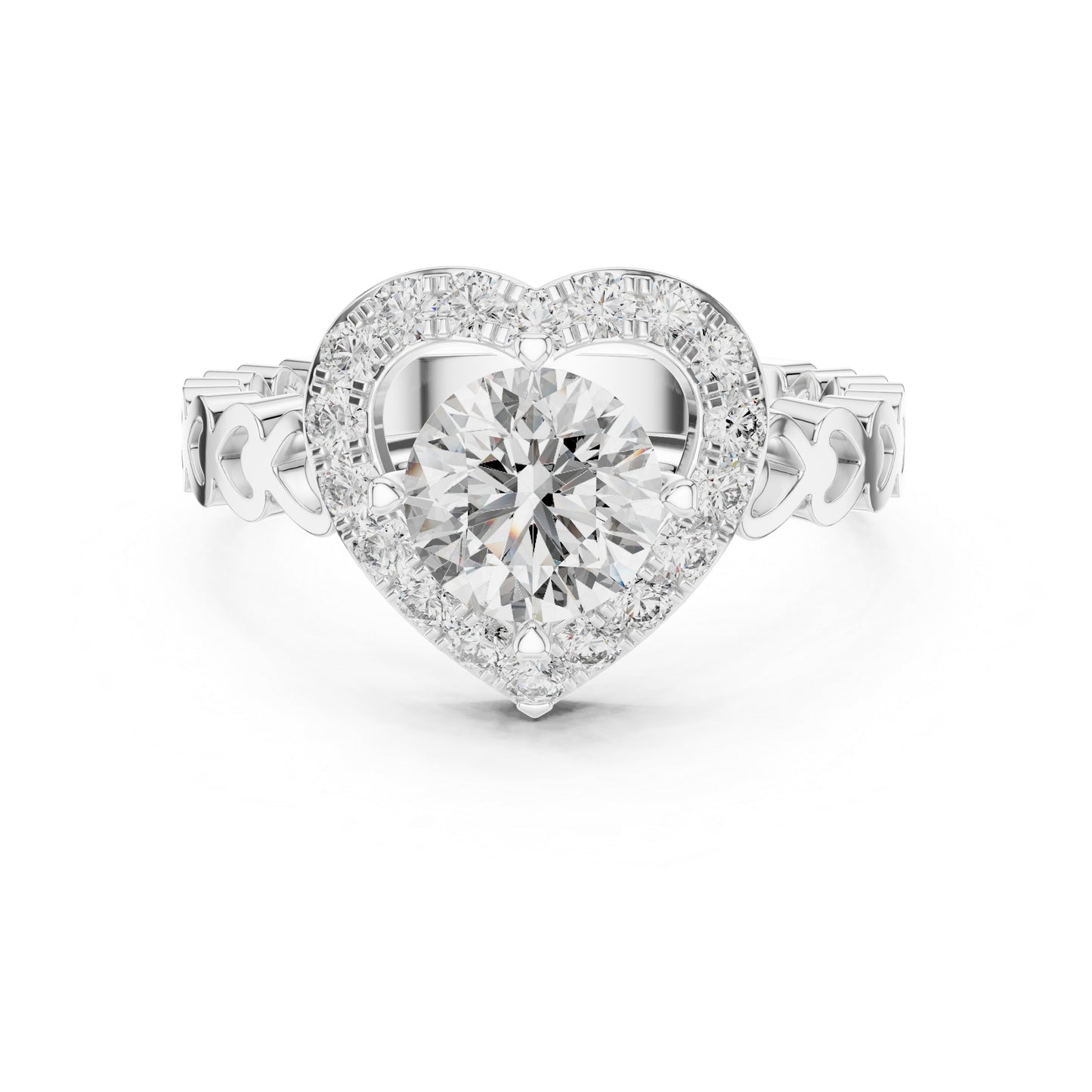 18K Rose Gold Round Diamond Drop Ring for Women Wedding Jewellery Pure Carat