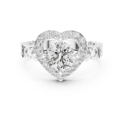 18K Rose Gold Round Diamond Drop Ring for Women Wedding Jewellery Pure Carat