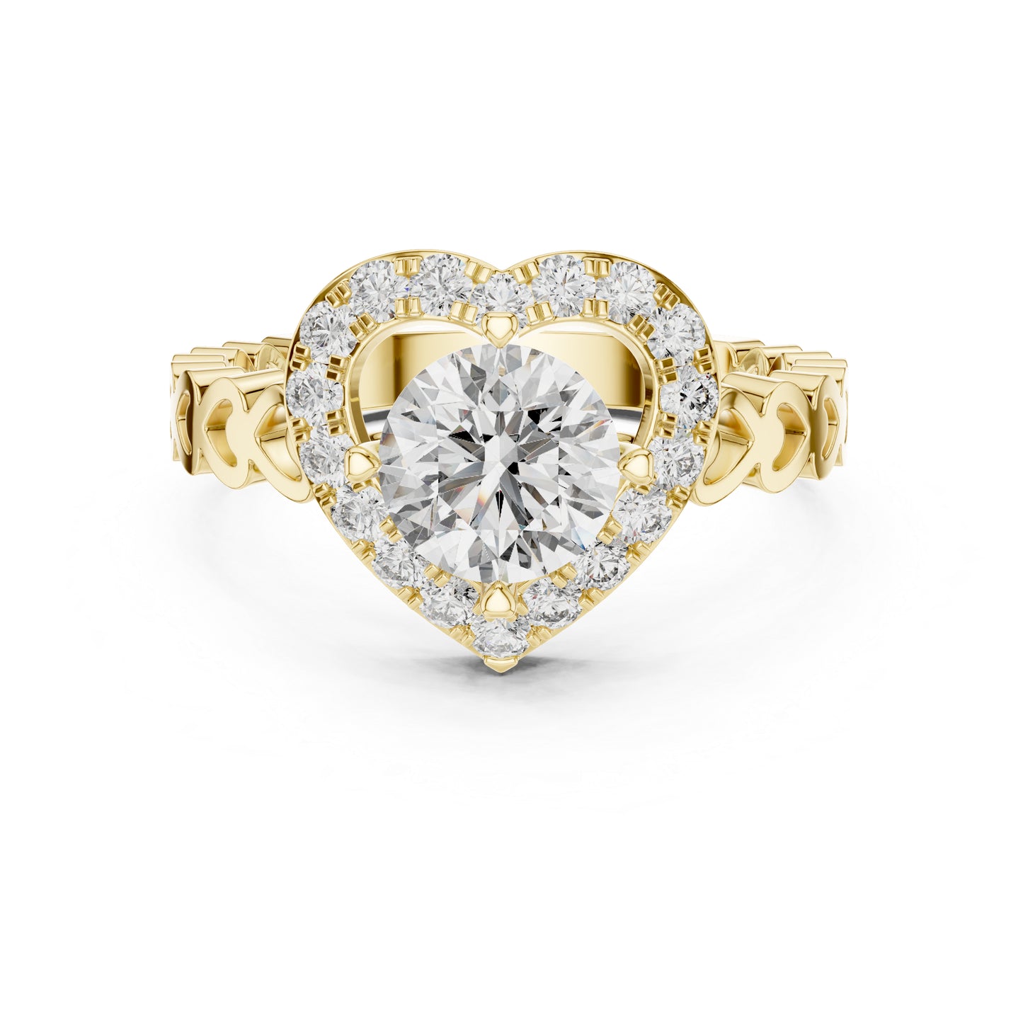 18K Rose Gold Round Diamond Drop Ring for Women Wedding Jewellery Pure Carat