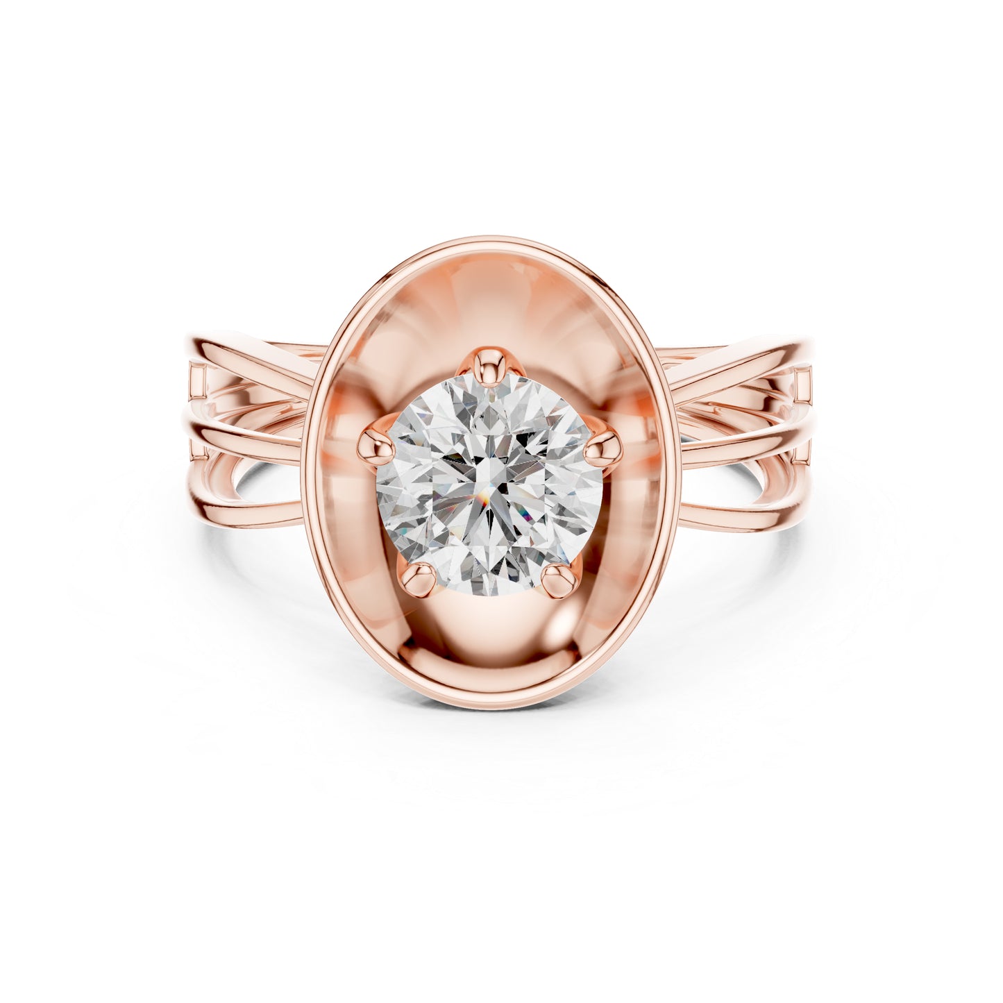 14K Yellow Gold Round Lab-Grown Diamond Engagement Ring – Pure Carat