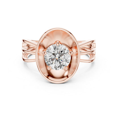 14K Yellow Gold Round Lab-Grown Diamond Engagement Ring – Pure Carat