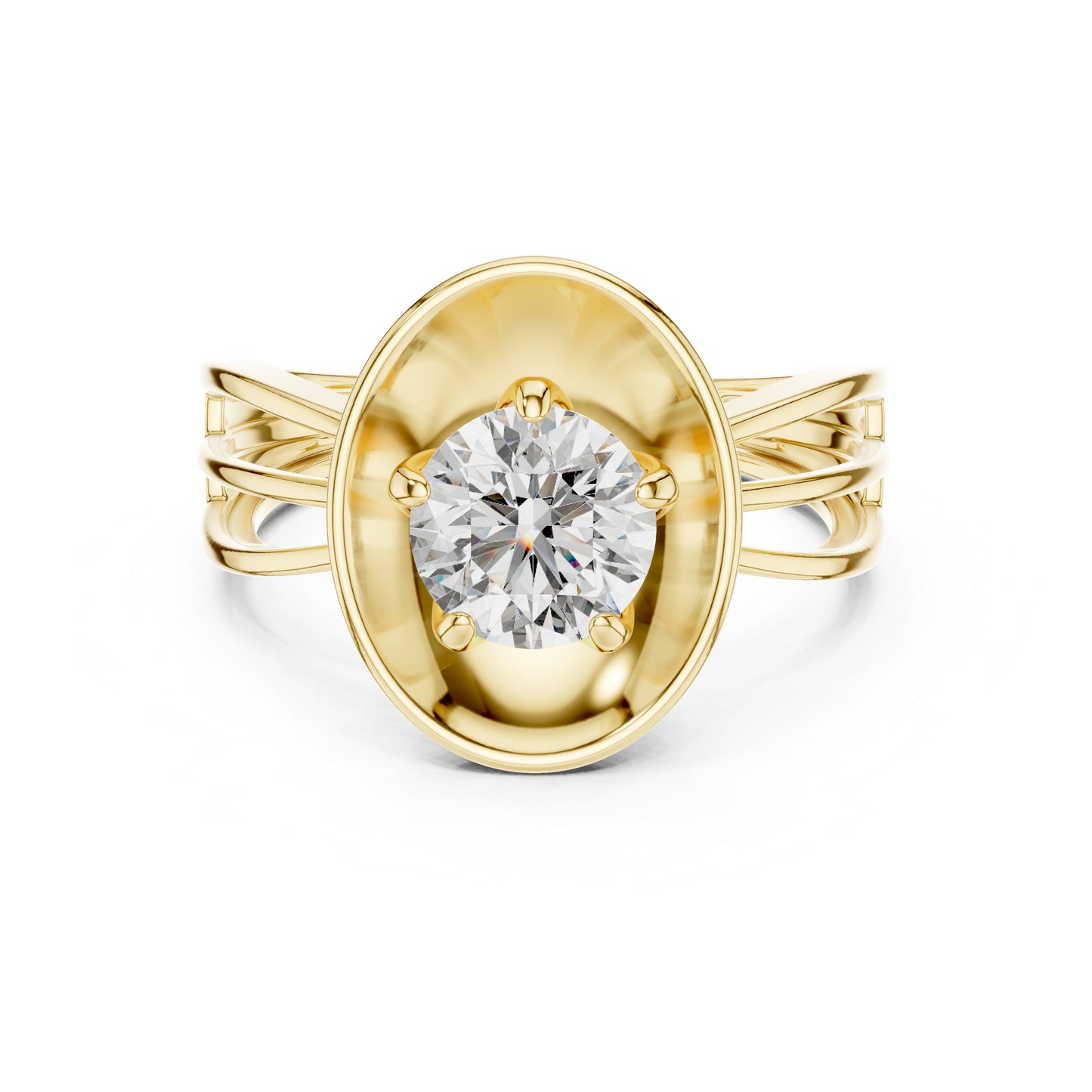 14K Yellow Gold Round Lab-Grown Diamond Engagement Ring – Pure Carat