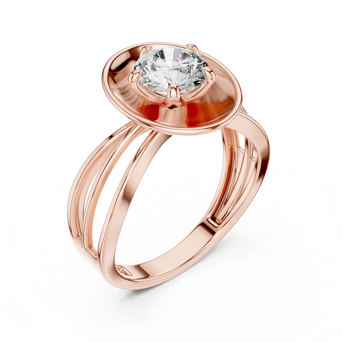 14K Yellow Gold Round Lab-Grown Diamond Engagement Ring – Pure Carat