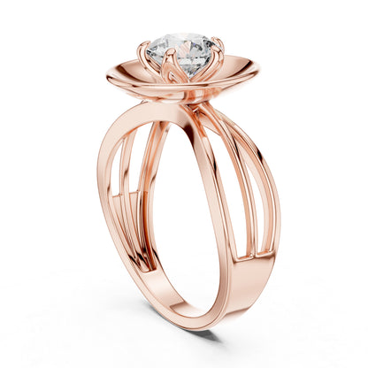14K Yellow Gold Round Lab-Grown Diamond Engagement Ring – Pure Carat