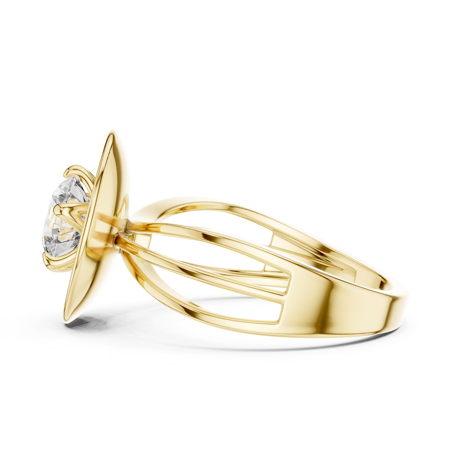 14K Yellow Gold Round Lab-Grown Diamond Engagement Ring – Pure Carat