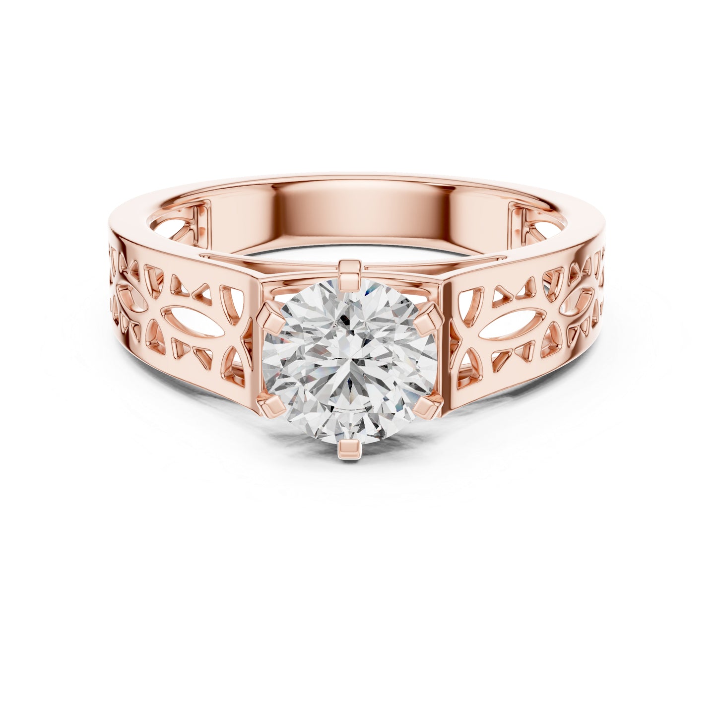 Round Lab-Grown Diamond Ring in 18K White Gold – Pure Carat