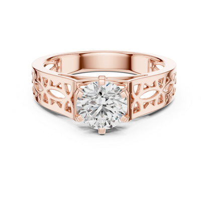 Round Lab-Grown Diamond Ring in 18K White Gold – Pure Carat