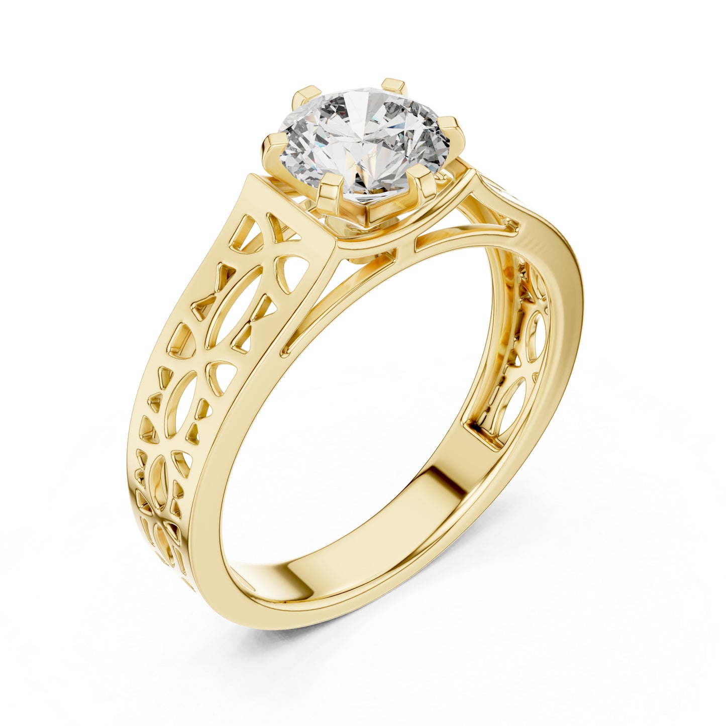 Round Lab-Grown Diamond Ring in 18K White Gold – Pure Carat