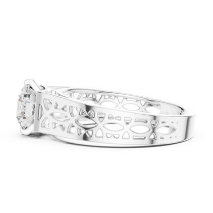 Round Lab-Grown Diamond Ring in 18K White Gold – Pure Carat