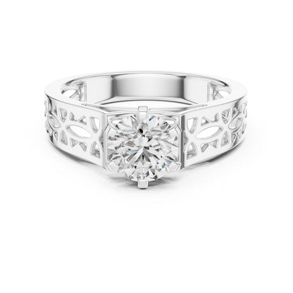 Round Lab-Grown Diamond Ring in 18K White Gold – Pure Carat