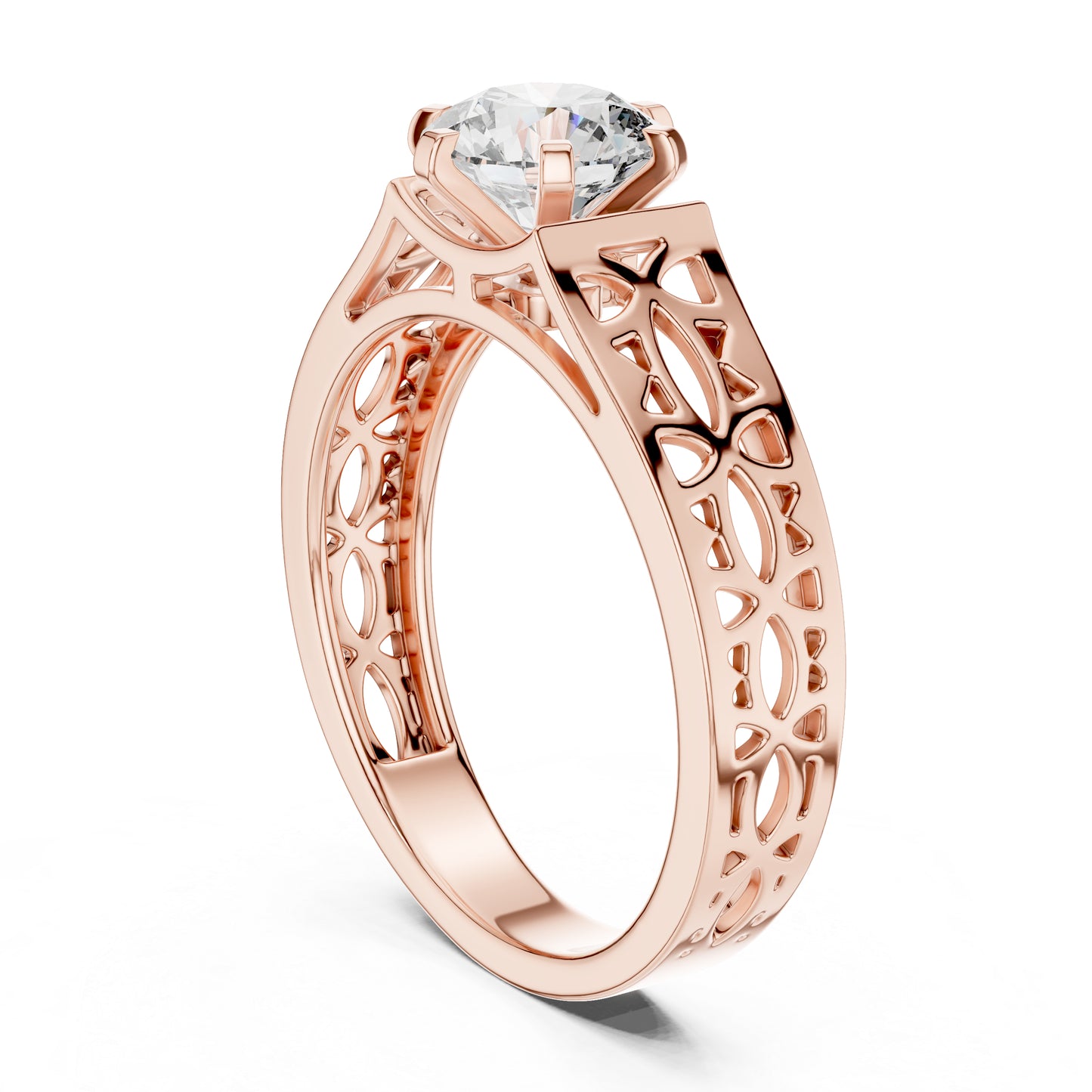 Round Lab-Grown Diamond Ring in 18K White Gold – Pure Carat