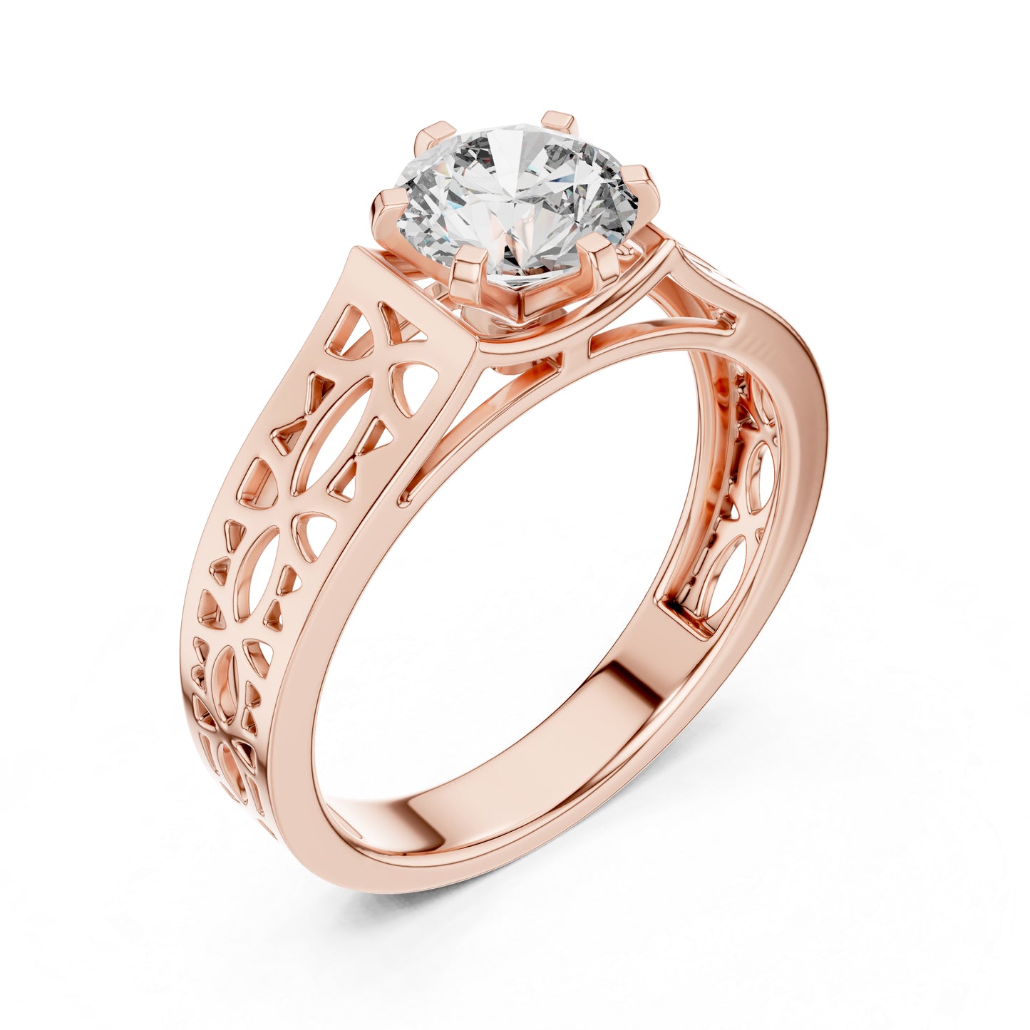 Round Lab-Grown Diamond Ring in 18K White Gold – Pure Carat