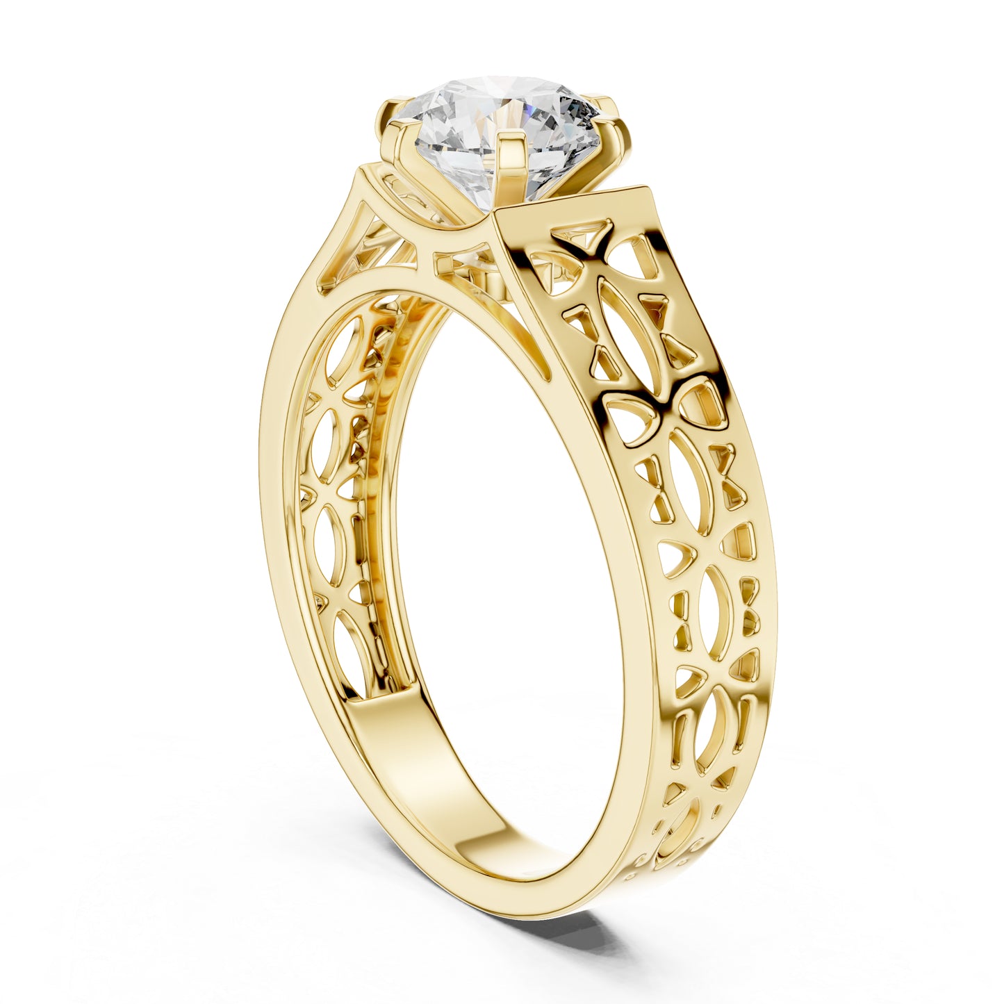 Round Lab-Grown Diamond Ring in 18K White Gold – Pure Carat