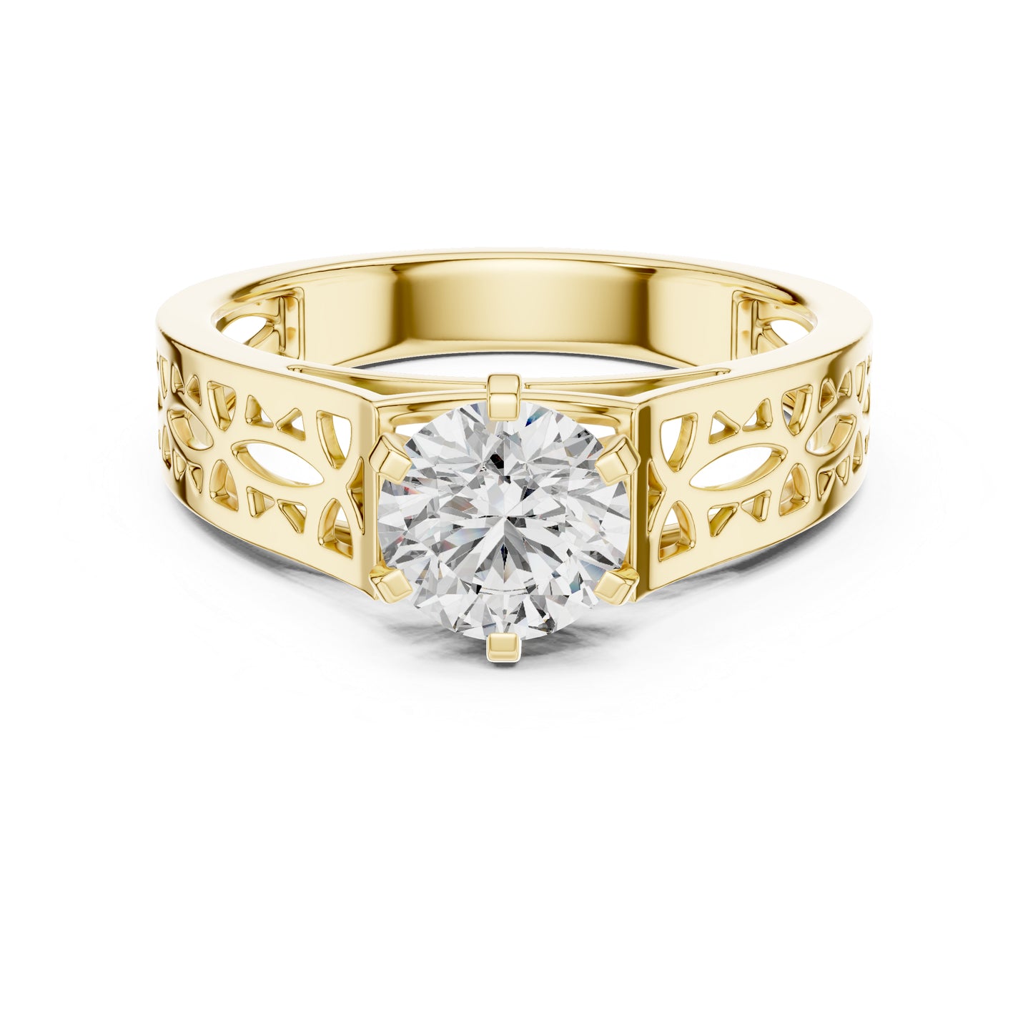 Round Lab-Grown Diamond Ring in 18K White Gold – Pure Carat
