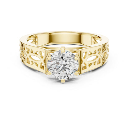 Round Lab-Grown Diamond Ring in 18K White Gold – Pure Carat