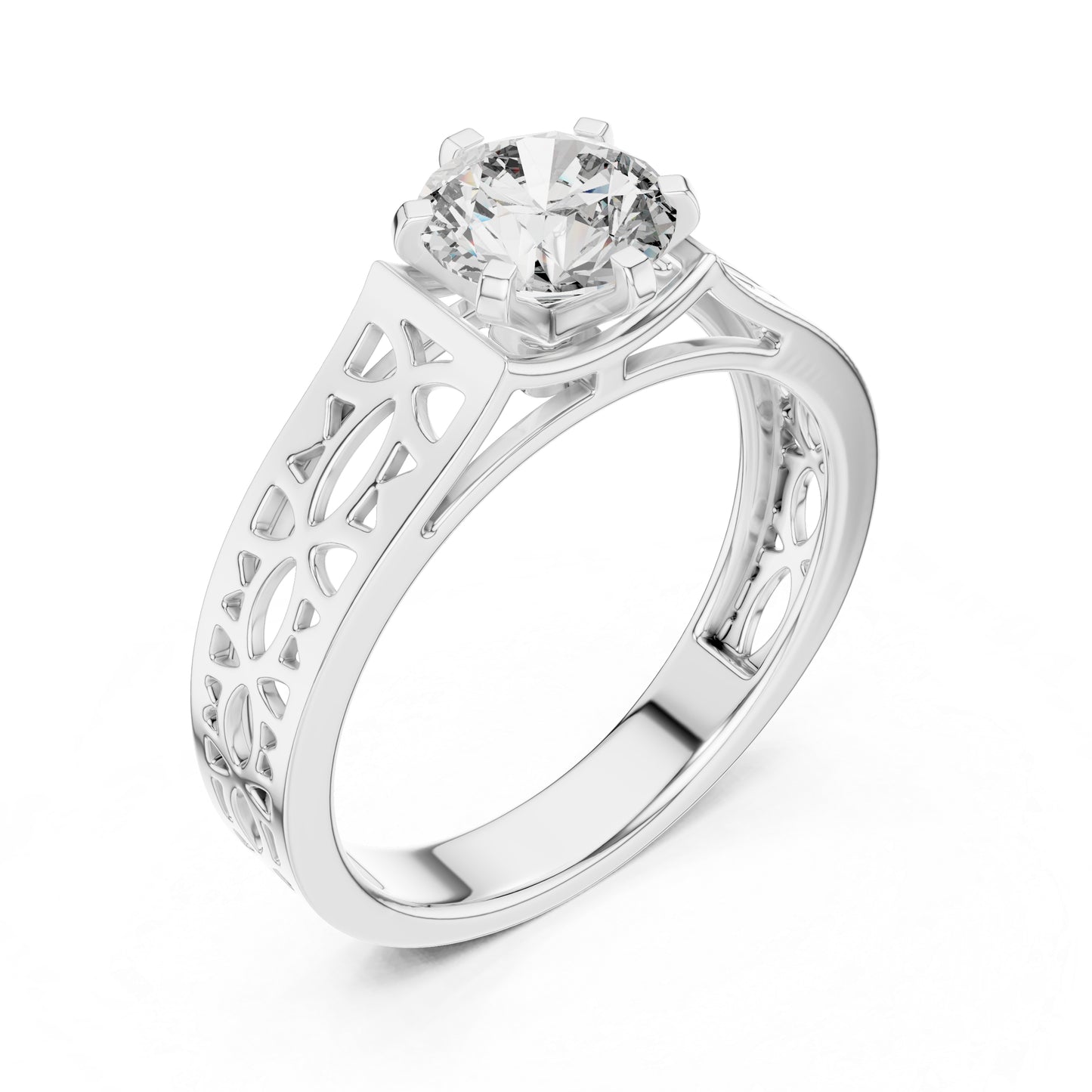 Round Lab-Grown Diamond Ring in 18K White Gold – Pure Carat