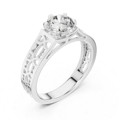 Round Lab-Grown Diamond Ring in 18K White Gold – Pure Carat