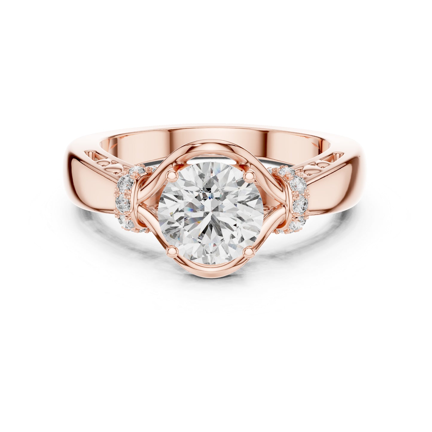 Round Lab-Grown Diamond Anniversary Ring in 18K Yellow Gold – Pure Carat