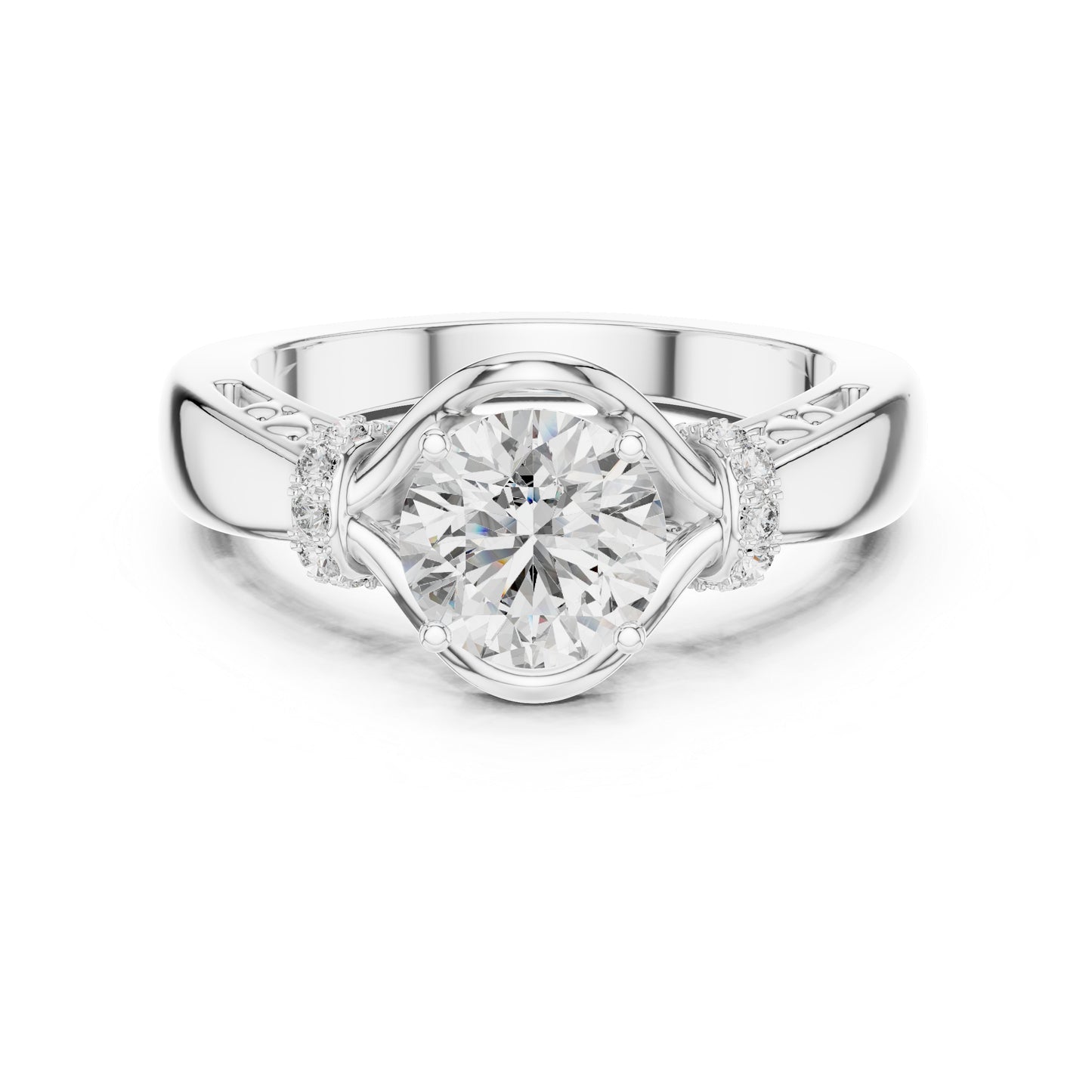 Round Lab-Grown Diamond Anniversary Ring in 18K Yellow Gold – Pure Carat