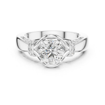 Round Lab-Grown Diamond Anniversary Ring in 18K Yellow Gold – Pure Carat