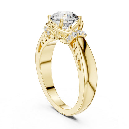 Round Lab-Grown Diamond Anniversary Ring in 18K Yellow Gold – Pure Carat