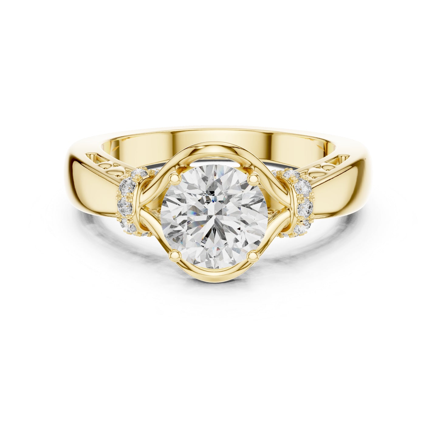 Round Lab-Grown Diamond Anniversary Ring in 18K Yellow Gold – Pure Carat