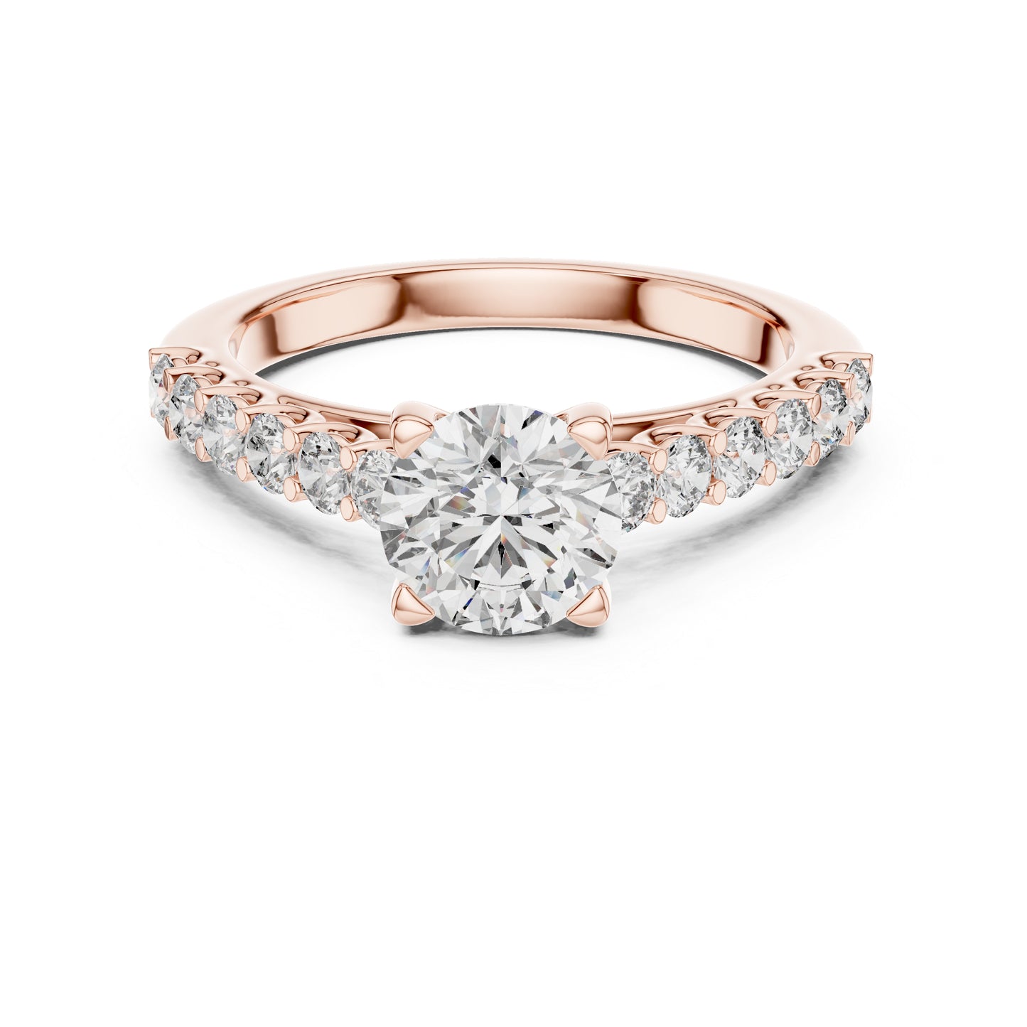 14K White Gold Round Lab-Grown Diamond Drop Ring for Women Office Wear Pure Carat