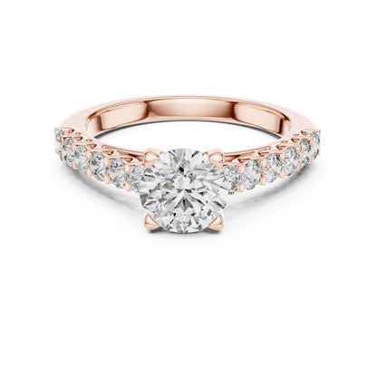 14K White Gold Round Lab-Grown Diamond Drop Ring for Women Office Wear Pure Carat