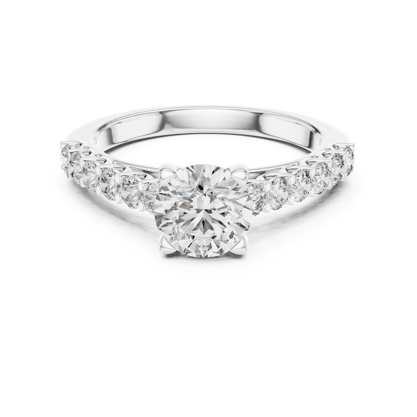 14K White Gold Round Lab-Grown Diamond Drop Ring for Women Office Wear Pure Carat