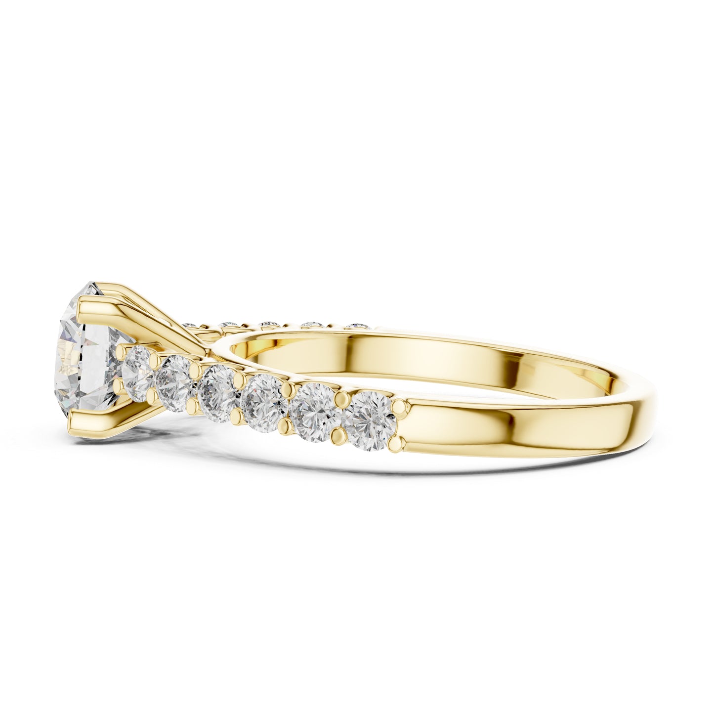 14K White Gold Round Lab-Grown Diamond Drop Ring for Women Office Wear Pure Carat