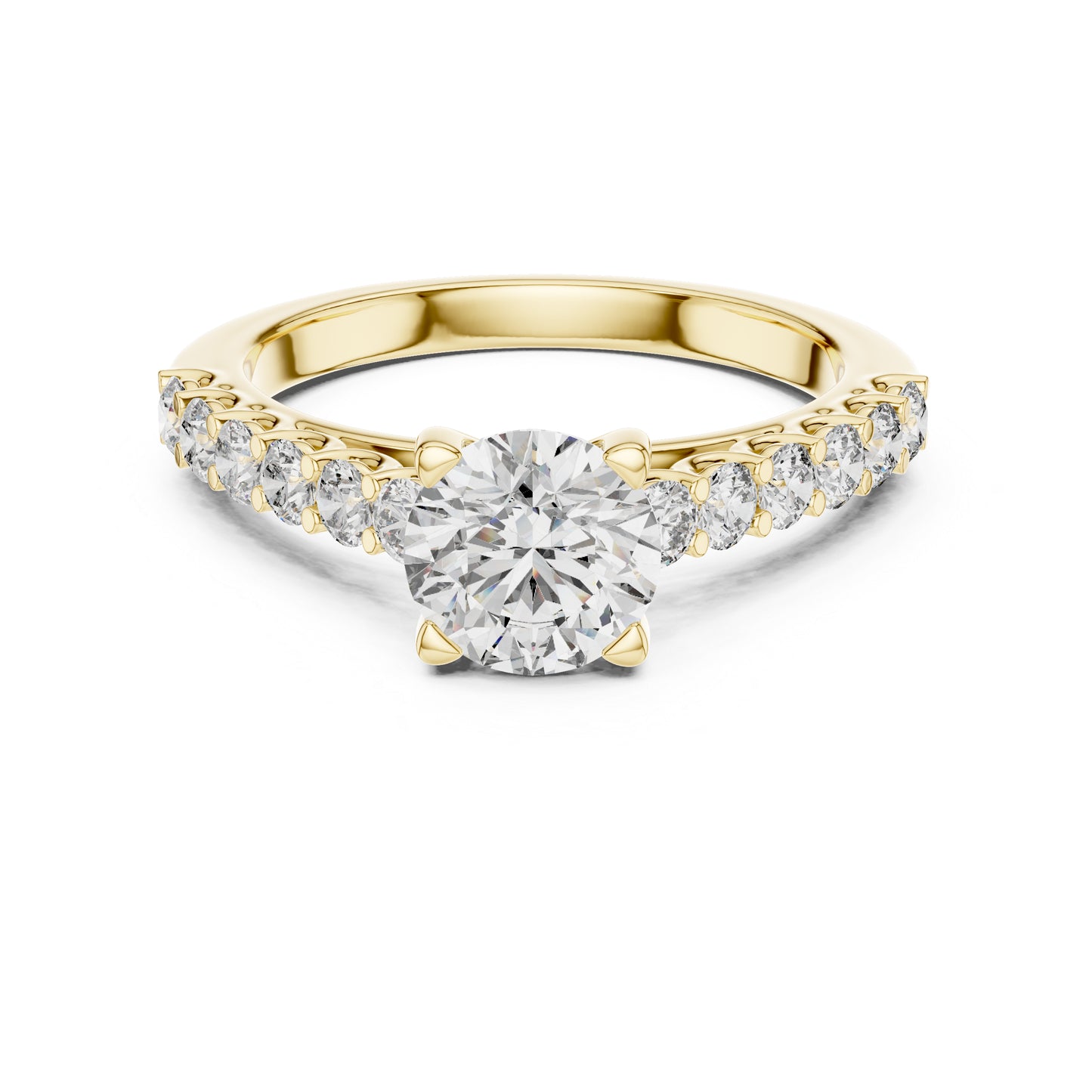 14K White Gold Round Lab-Grown Diamond Drop Ring for Women Office Wear Pure Carat